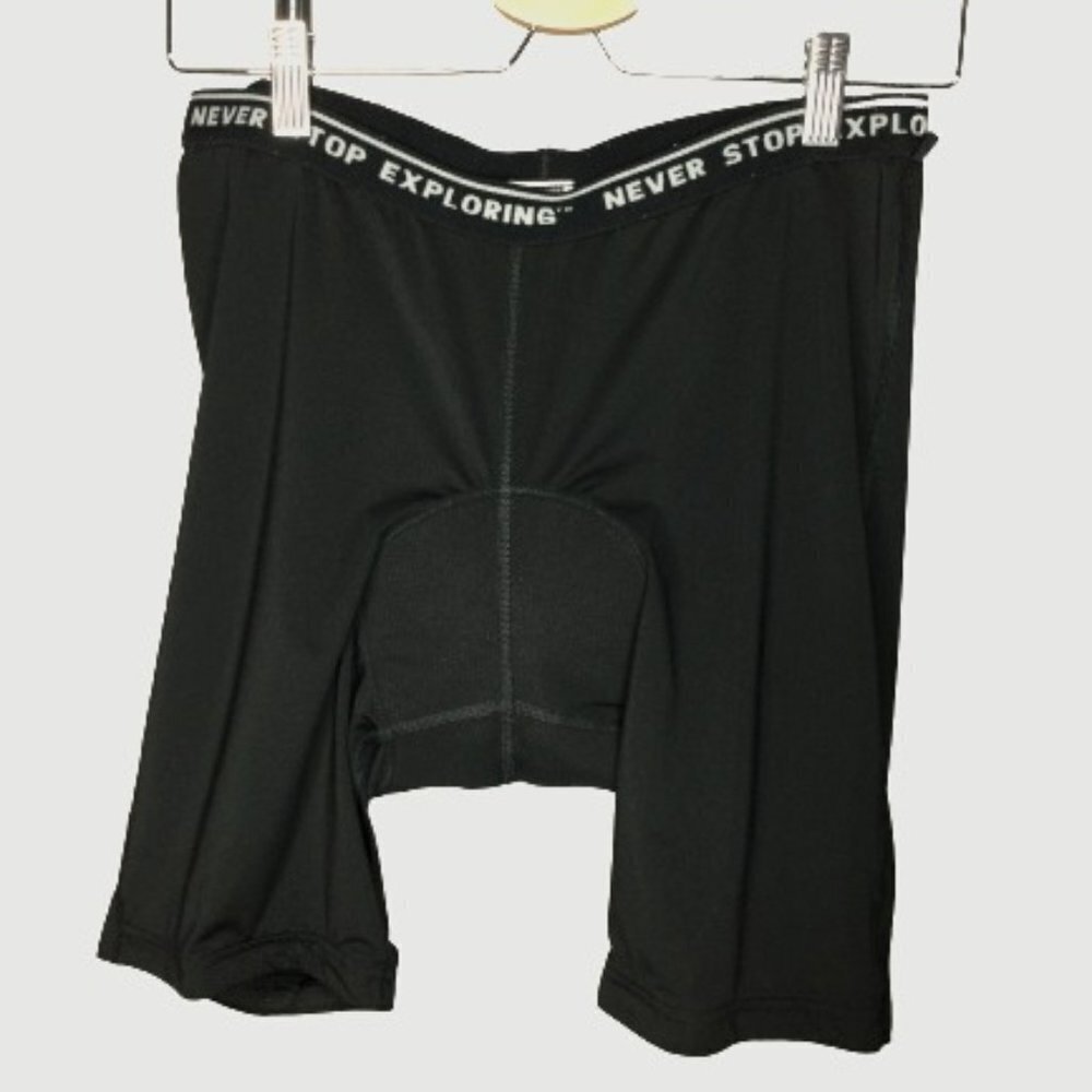 The North Face Biker Shorts Men's Medium Black Padded Liner Never Stop Exploring